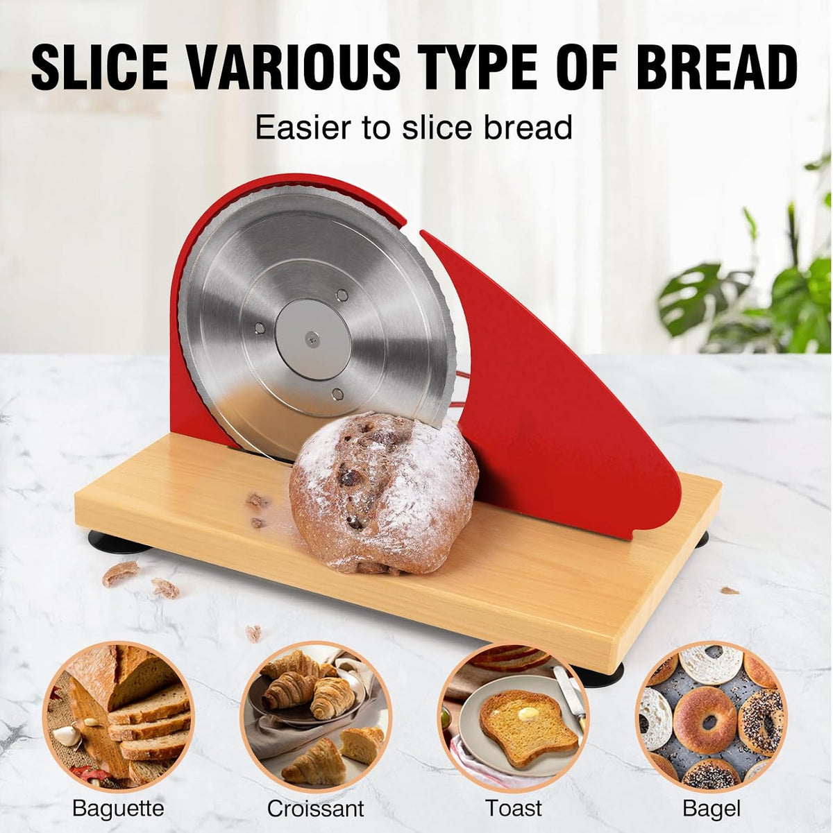Manual Bread Slicer Adjustable Thickness for Homemade Sourdough