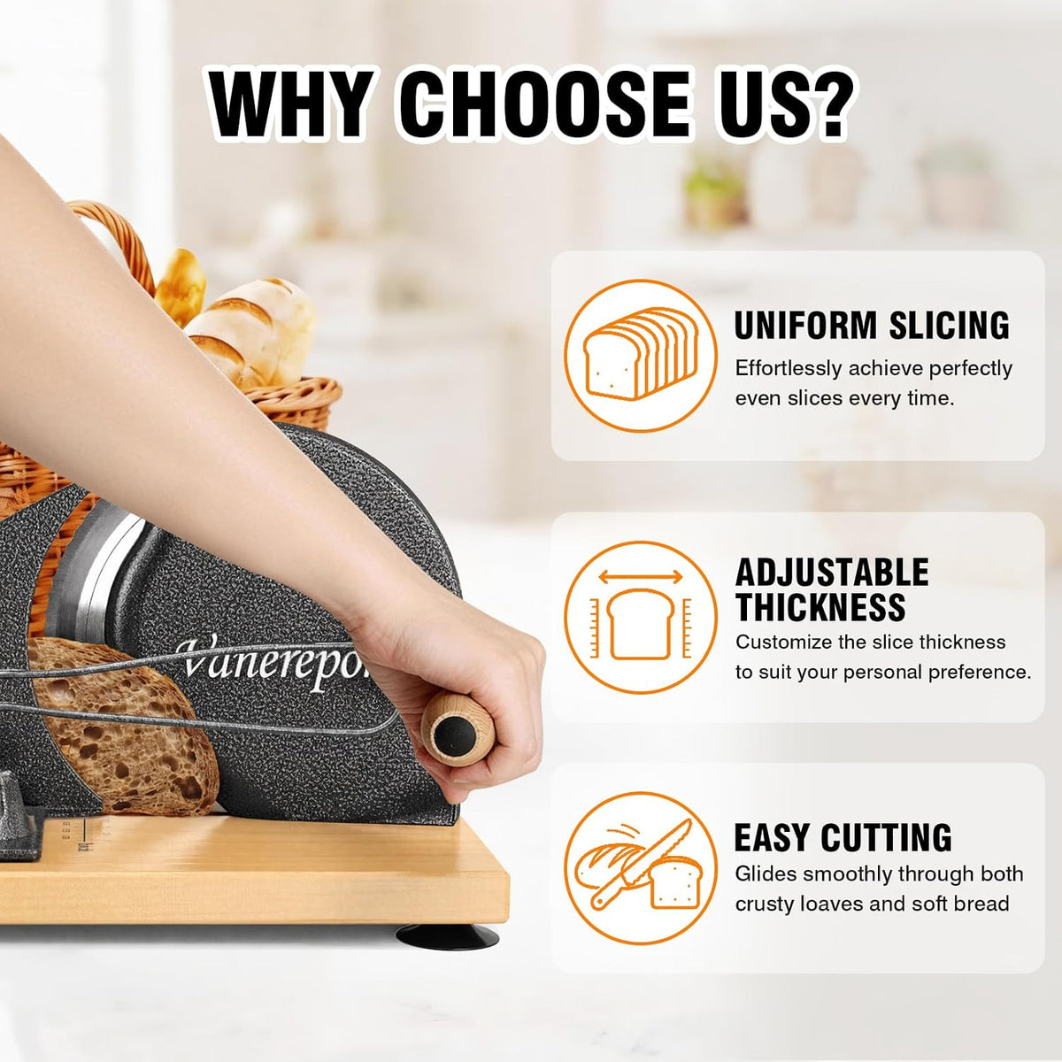 Manual Bread Slicer Adjustable Thickness for Homemade Sourdough