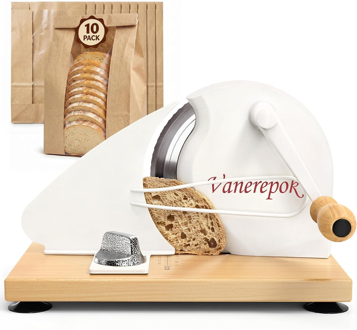 Manual Bread Slicer Adjustable Thickness for Homemade Sourdough