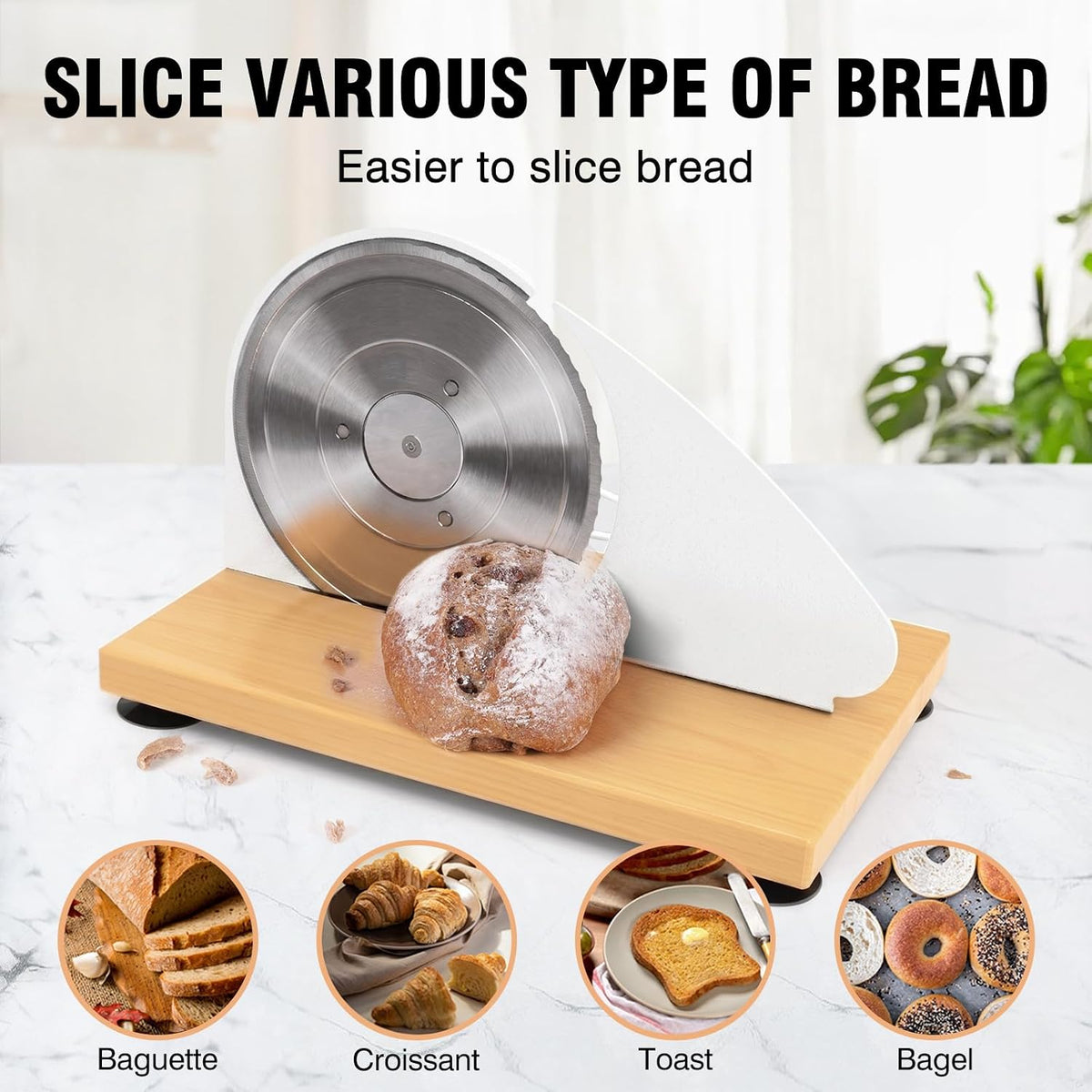 Manual Bread Slicer Adjustable Thickness for Homemade Sourdough