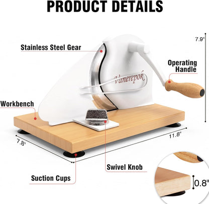 Manual Bread Slicer Adjustable Thickness for Homemade Sourdough