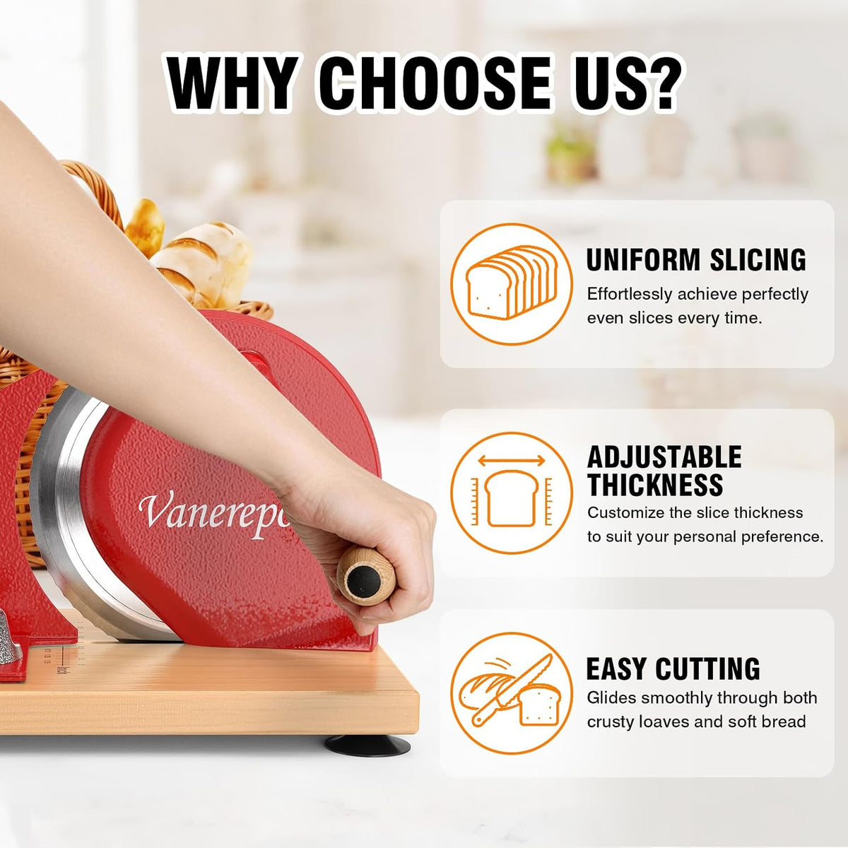 Manual Bread Slicer Adjustable Thickness for Homemade Sourdough