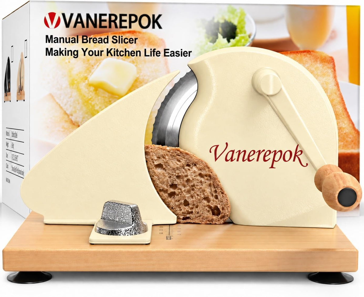 Manual Bread Slicer Adjustable Thickness for Homemade Sourdough