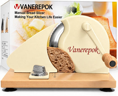 Manual Bread Slicer Adjustable Thickness for Homemade Sourdough