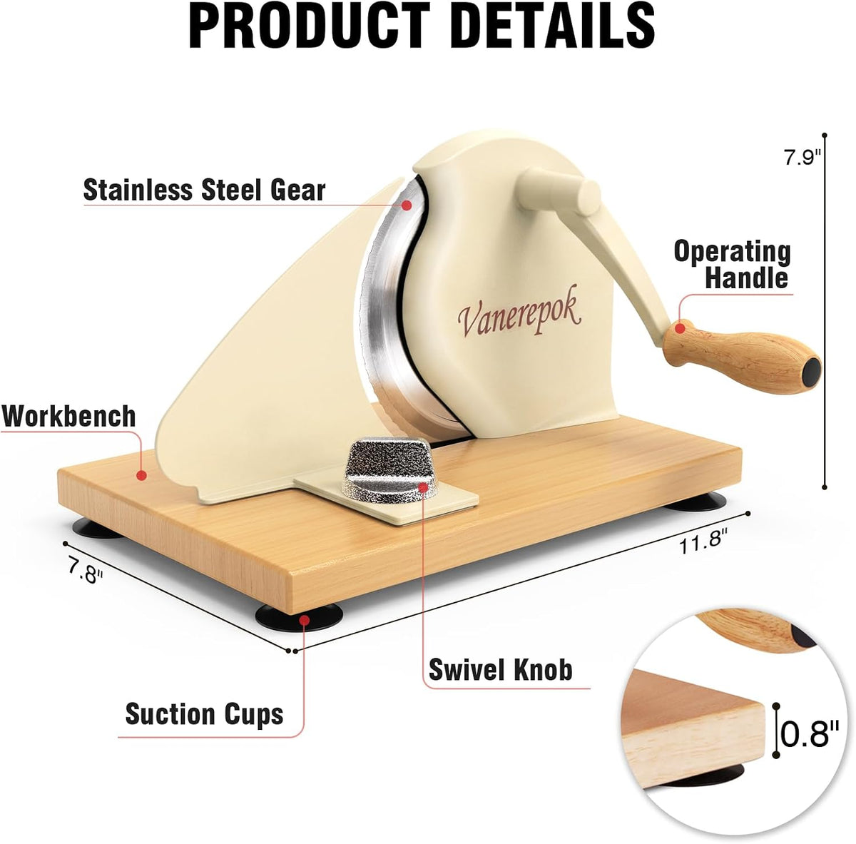 Manual Bread Slicer Adjustable Thickness for Homemade Sourdough