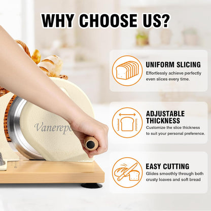 Manual Bread Slicer Adjustable Thickness for Homemade Sourdough