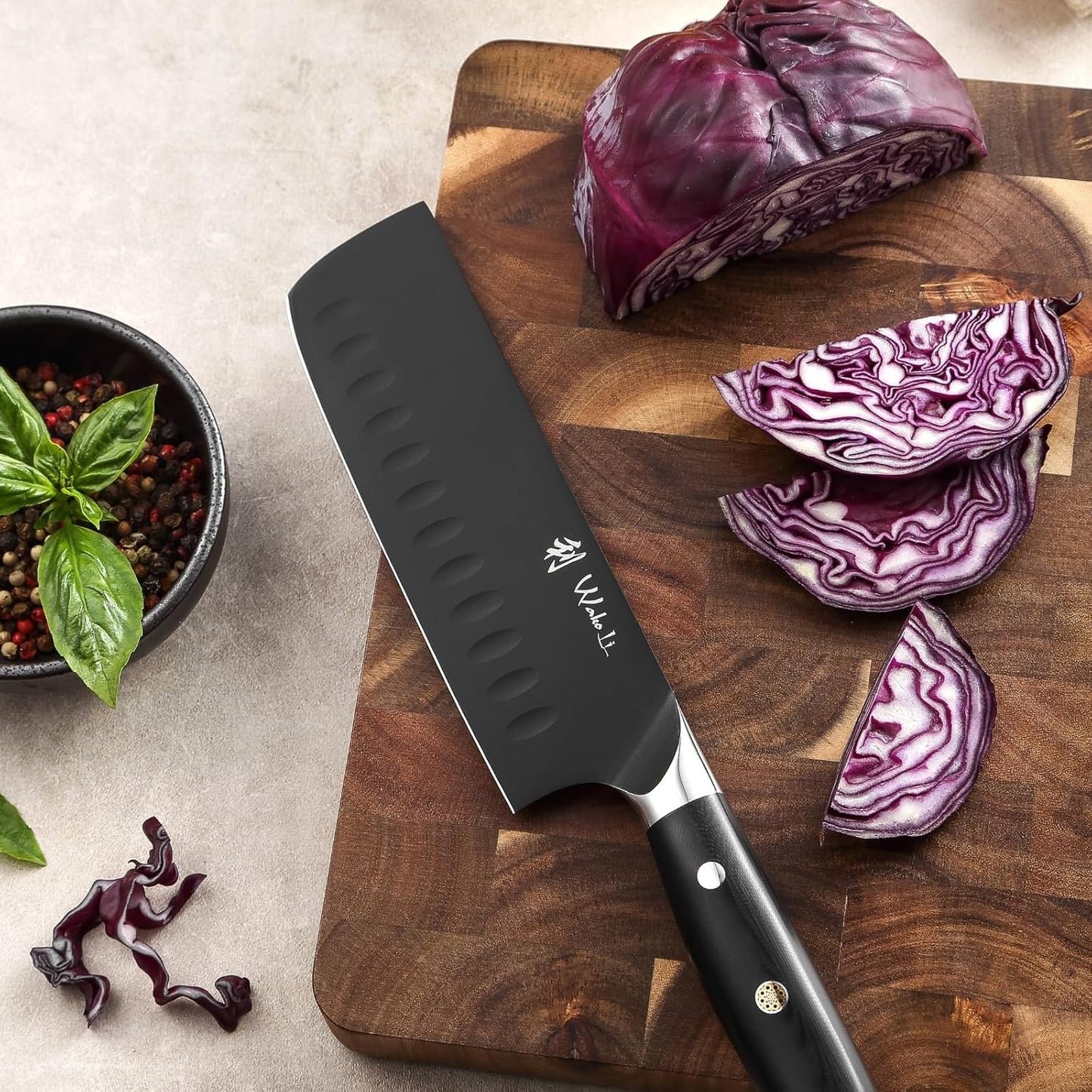Titanium Noir Nakiri Knife – 6.7-Inch Professional Vegetable Chef Knife | 5Cr15MoV Stainless Steel Blade with Black Titanium Coating | Ergonomic G10 Handle | Kitchen Knife in Gift Box