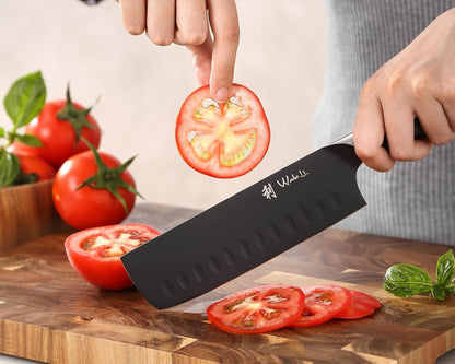 Titanium Noir Nakiri Knife – 6.7-Inch Professional Vegetable Chef Knife | 5Cr15MoV Stainless Steel Blade with Black Titanium Coating | Ergonomic G10 Handle | Kitchen Knife in Gift Box