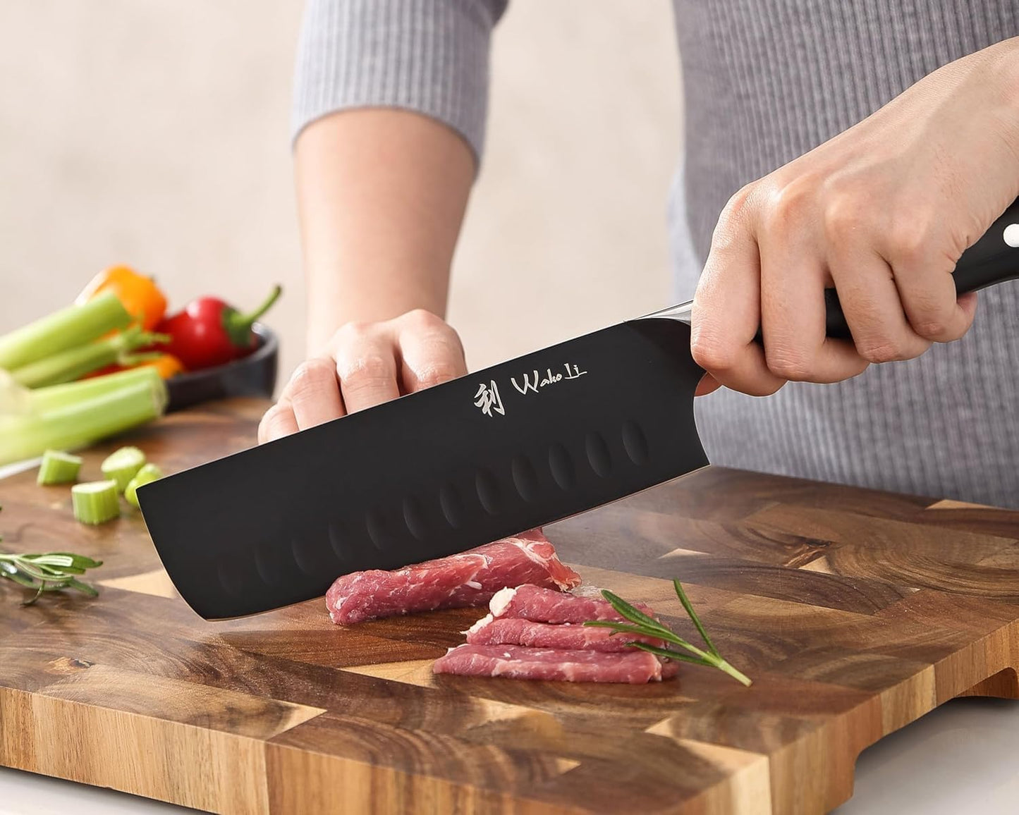 Titanium Noir Nakiri Knife – 6.7-Inch Professional Vegetable Chef Knife | 5Cr15MoV Stainless Steel Blade with Black Titanium Coating | Ergonomic G10 Handle | Kitchen Knife in Gift Box