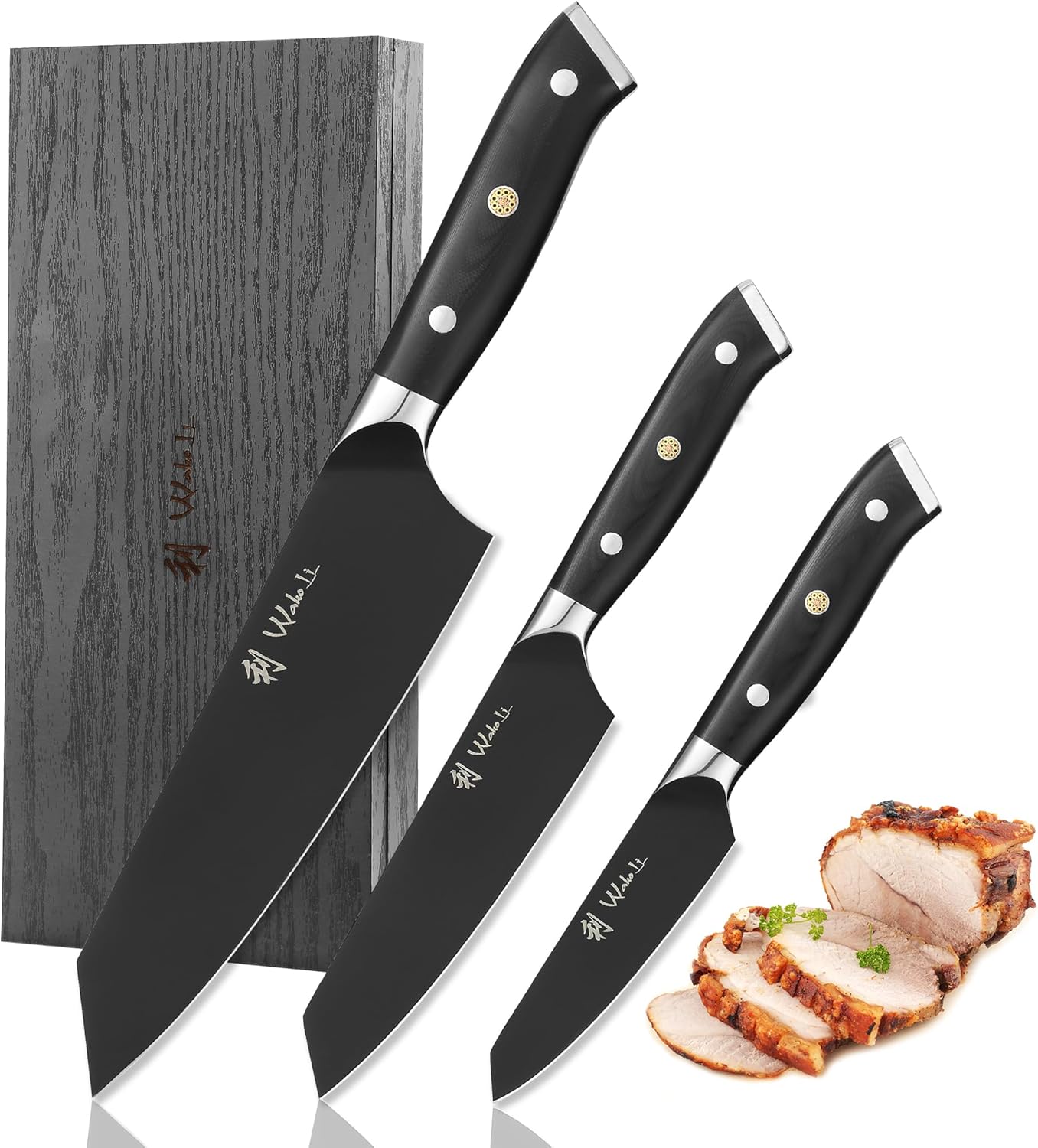 Titanium Noir Nakiri Knife – 6.7-Inch Professional Vegetable Chef Knife | 5Cr15MoV Stainless Steel Blade with Black Titanium Coating | Ergonomic G10 Handle | Kitchen Knife in Gift Box