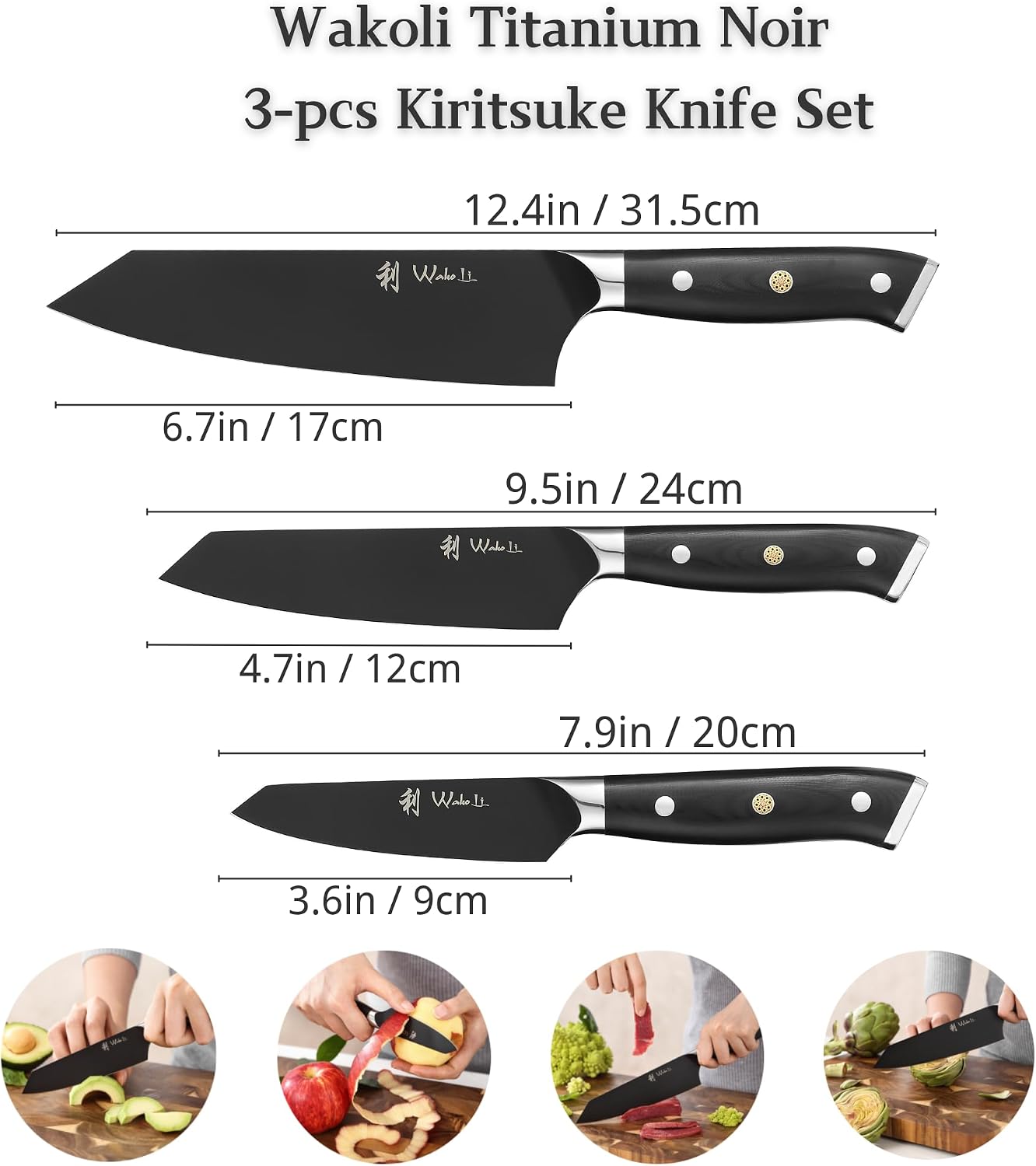 Titanium Noir Nakiri Knife – 6.7-Inch Professional Vegetable Chef Knife | 5Cr15MoV Stainless Steel Blade with Black Titanium Coating | Ergonomic G10 Handle | Kitchen Knife in Gift Box