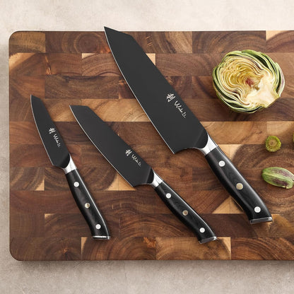 Titanium Noir Nakiri Knife – 6.7-Inch Professional Vegetable Chef Knife | 5Cr15MoV Stainless Steel Blade with Black Titanium Coating | Ergonomic G10 Handle | Kitchen Knife in Gift Box