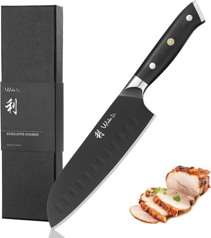 Titanium Noir Nakiri Knife – 6.7-Inch Professional Vegetable Chef Knife | 5Cr15MoV Stainless Steel Blade with Black Titanium Coating | Ergonomic G10 Handle | Kitchen Knife in Gift Box