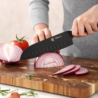 Titanium Noir Nakiri Knife – 6.7-Inch Professional Vegetable Chef Knife | 5Cr15MoV Stainless Steel Blade with Black Titanium Coating | Ergonomic G10 Handle | Kitchen Knife in Gift Box