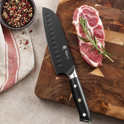 Titanium Noir Nakiri Knife – 6.7-Inch Professional Vegetable Chef Knife | 5Cr15MoV Stainless Steel Blade with Black Titanium Coating | Ergonomic G10 Handle | Kitchen Knife in Gift Box