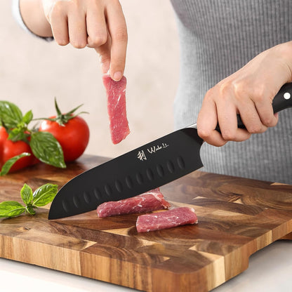 Titanium Noir Nakiri Knife – 6.7-Inch Professional Vegetable Chef Knife | 5Cr15MoV Stainless Steel Blade with Black Titanium Coating | Ergonomic G10 Handle | Kitchen Knife in Gift Box