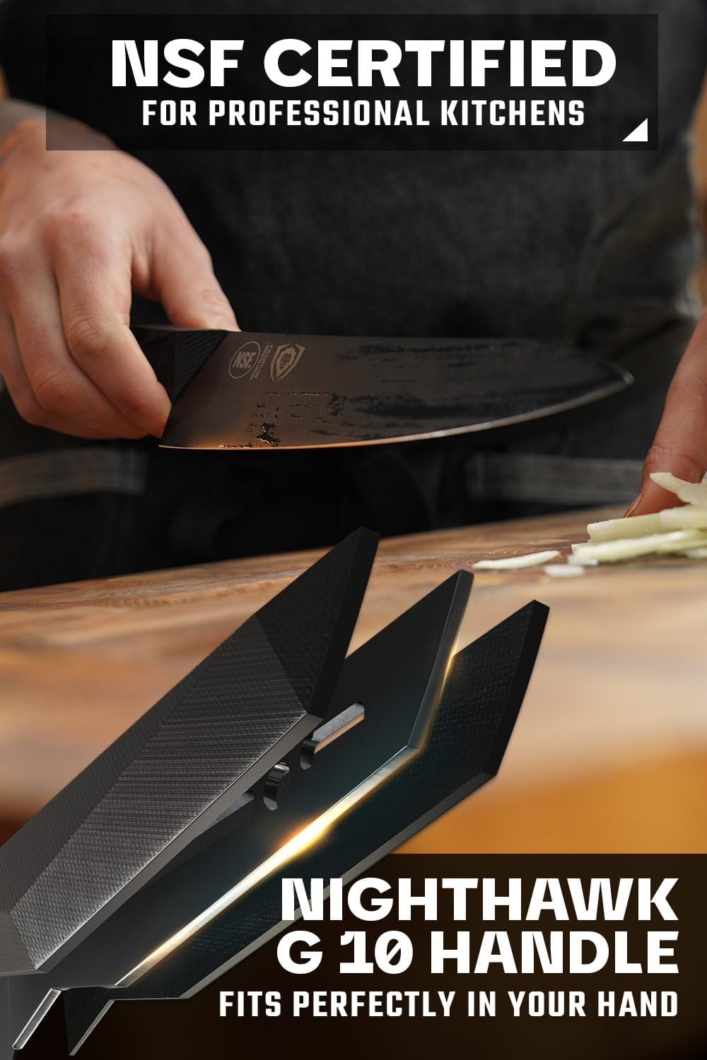 8" Chef Knife - Titanium Nitride Coated Steel