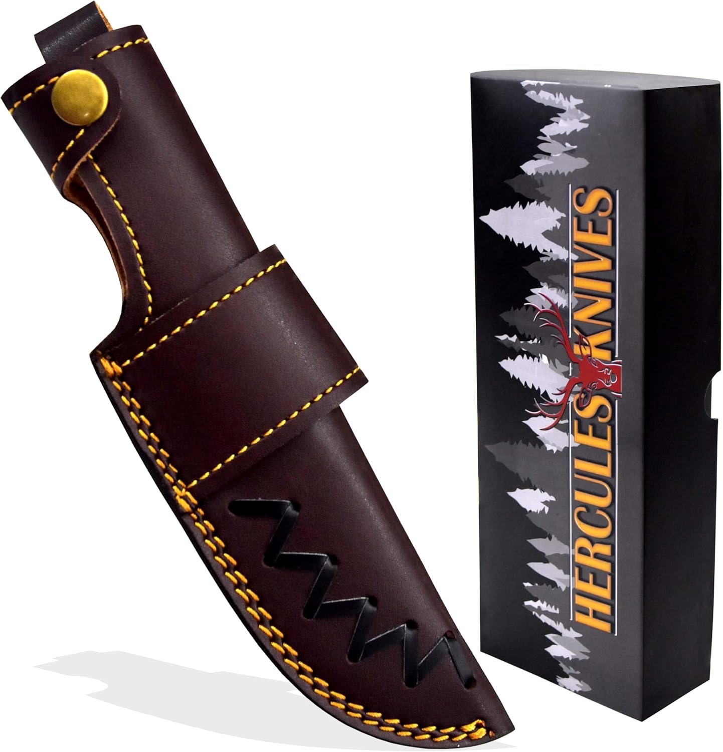 Custom Leather Sheath Tooled Leather Sheath/Hunting Knife Sheath Universal Knife Sheath, Sheath Fit up to 6.0" Blade 100% Real Laether (Dark Brown)