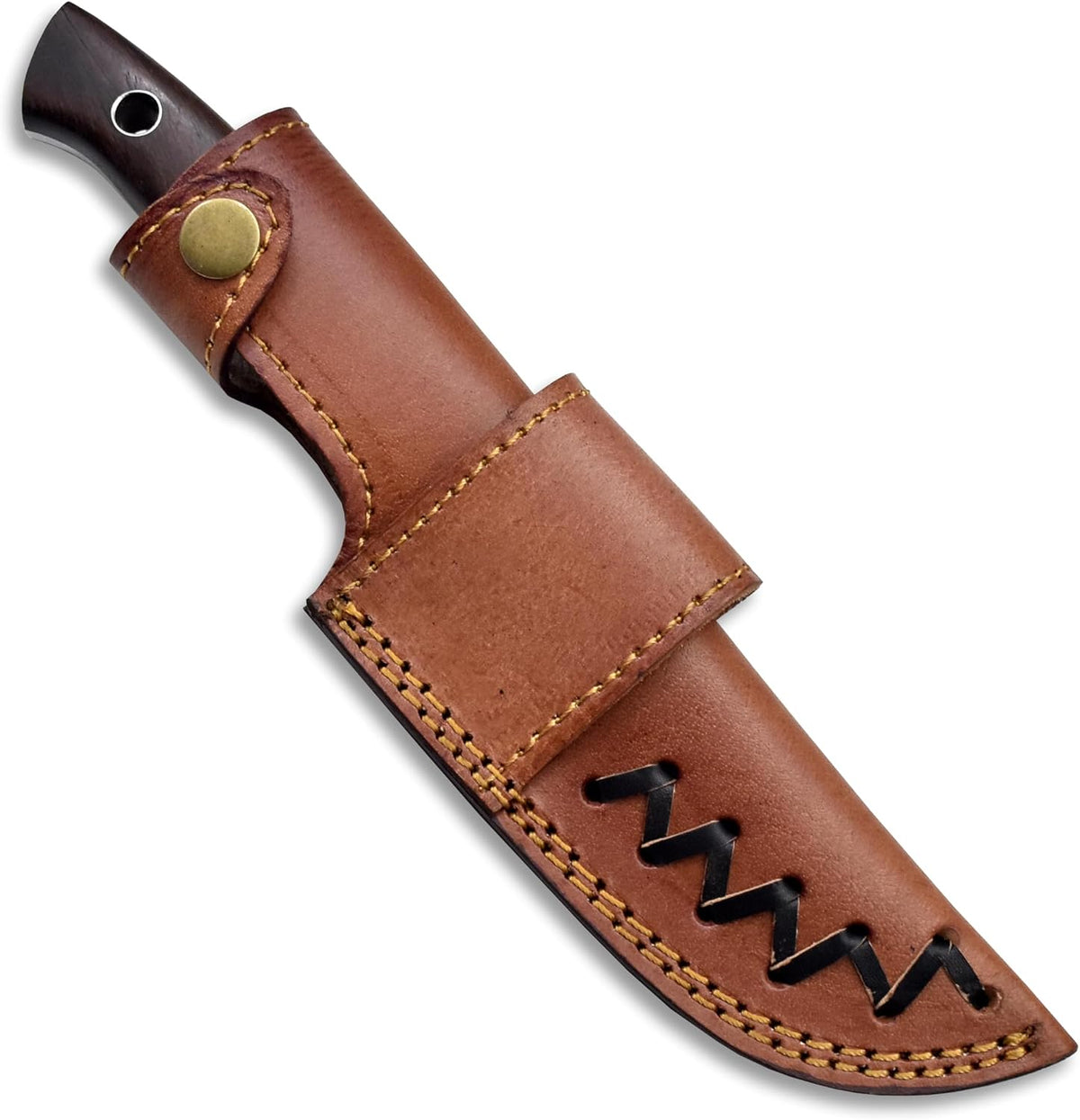Custom Leather Sheath Tooled Leather Sheath/Hunting Knife Sheath Universal Knife Sheath, Sheath Fit up to 6.0" Blade 100% Real Laether (Dark Brown)