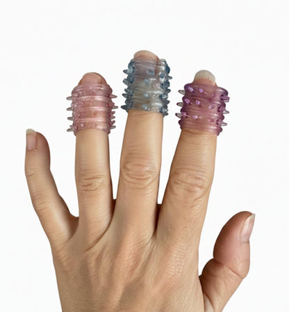 Skin Picking & Fidget Support Finger Covers for OCD & Dermatillomania, Textured Silicone Finger Sleeves for Anxiety, Nail Biting & Anti-Skin Picking (3-Pack)