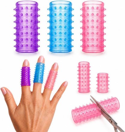 Skin Picking & Fidget Support Finger Covers for OCD & Dermatillomania, Textured Silicone Finger Sleeves for Anxiety, Nail Biting & Anti-Skin Picking (3-Pack)