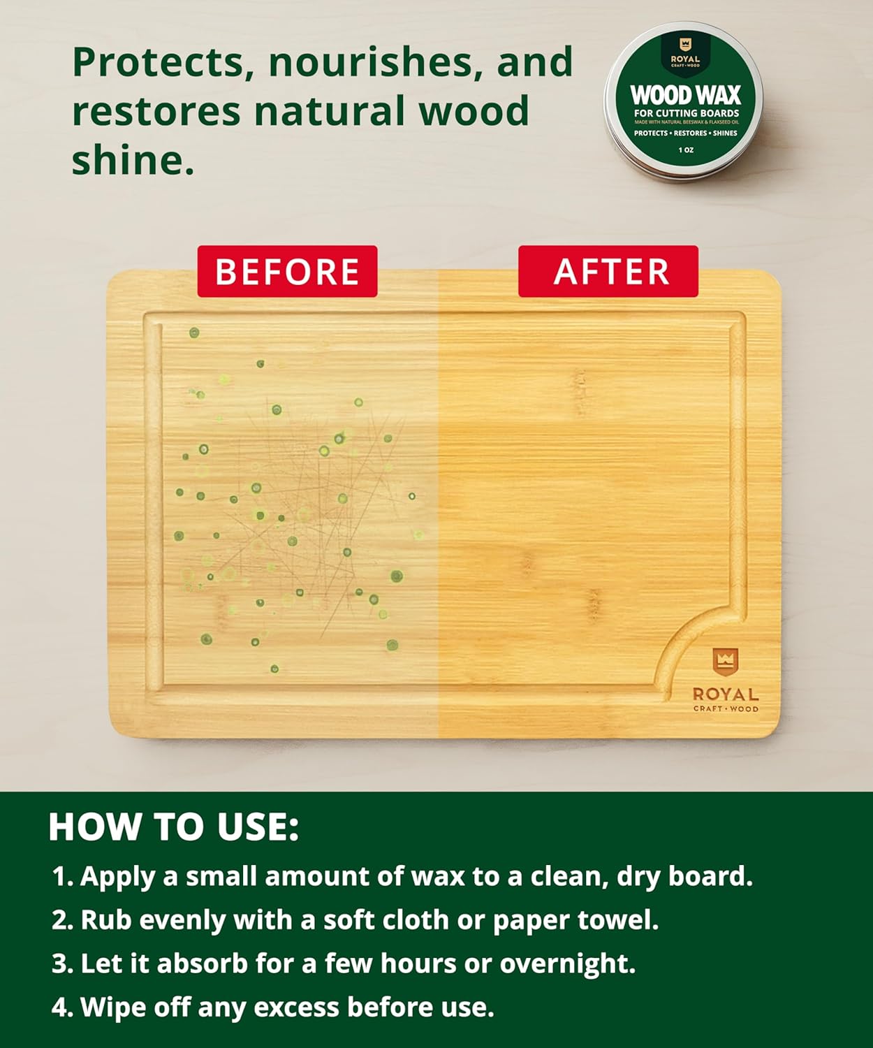 Wooden Cutting Boards for Kitchen Meal Prep & Serving - Non Toxic Bamboo Wood Cutting Board Set with Deep Juice Groove Side Handles - Charcuterie & Chopping Butcher Block for Meat