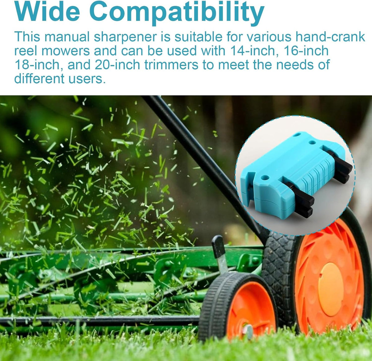 Reel Lawn Mower Hand Sharpener | Compatible with Push Reel Mowers