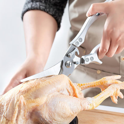 Upgraded Poultry Shears and Stainless Steel Lung Remover, SUS 304 Chicken Processing Equipment with Strong Working Head and Ergonomic Handle, Essential Chicken Butchering Equipment Kitchen Tool