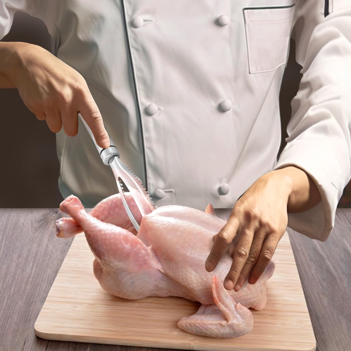 Upgraded Poultry Shears and Stainless Steel Lung Remover, SUS 304 Chicken Processing Equipment with Strong Working Head and Ergonomic Handle, Essential Chicken Butchering Equipment Kitchen Tool