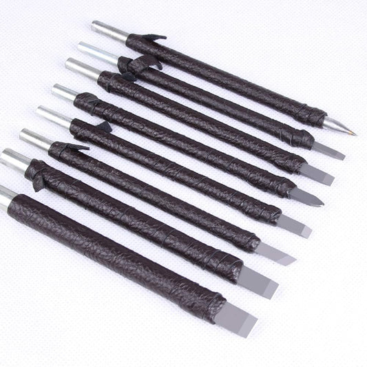 Stone Seal Engraving Kit/Stone Carving Set/Stone Engraving Tools with Clamp Stone Carving Chisel Set (8 Knife)