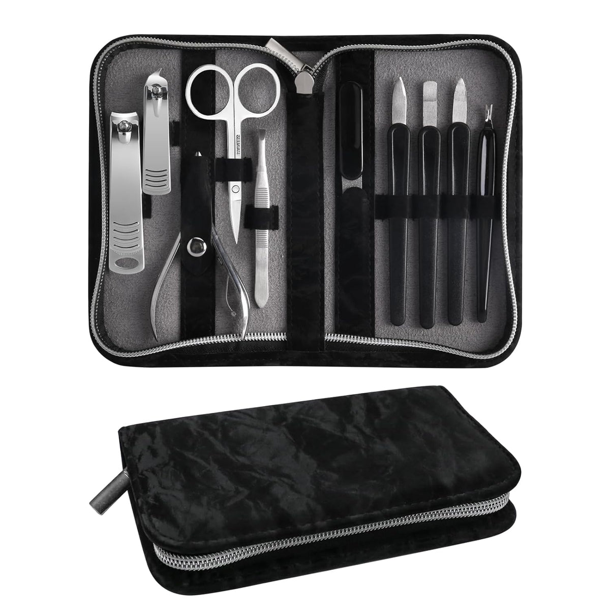 Manicure Pedicure Set, Nail Clipper Set 10-Piece Set Professional Manicure Kit Nail Kit with Portable Brown Travel Case Gift for Men Boyfriend Parent