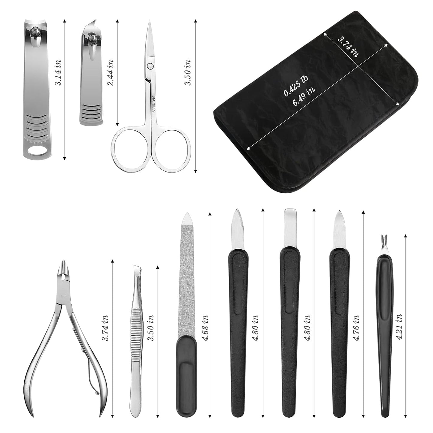 Manicure Pedicure Set, Nail Clipper Set 10-Piece Set Professional Manicure Kit Nail Kit with Portable Brown Travel Case Gift for Men Boyfriend Parent