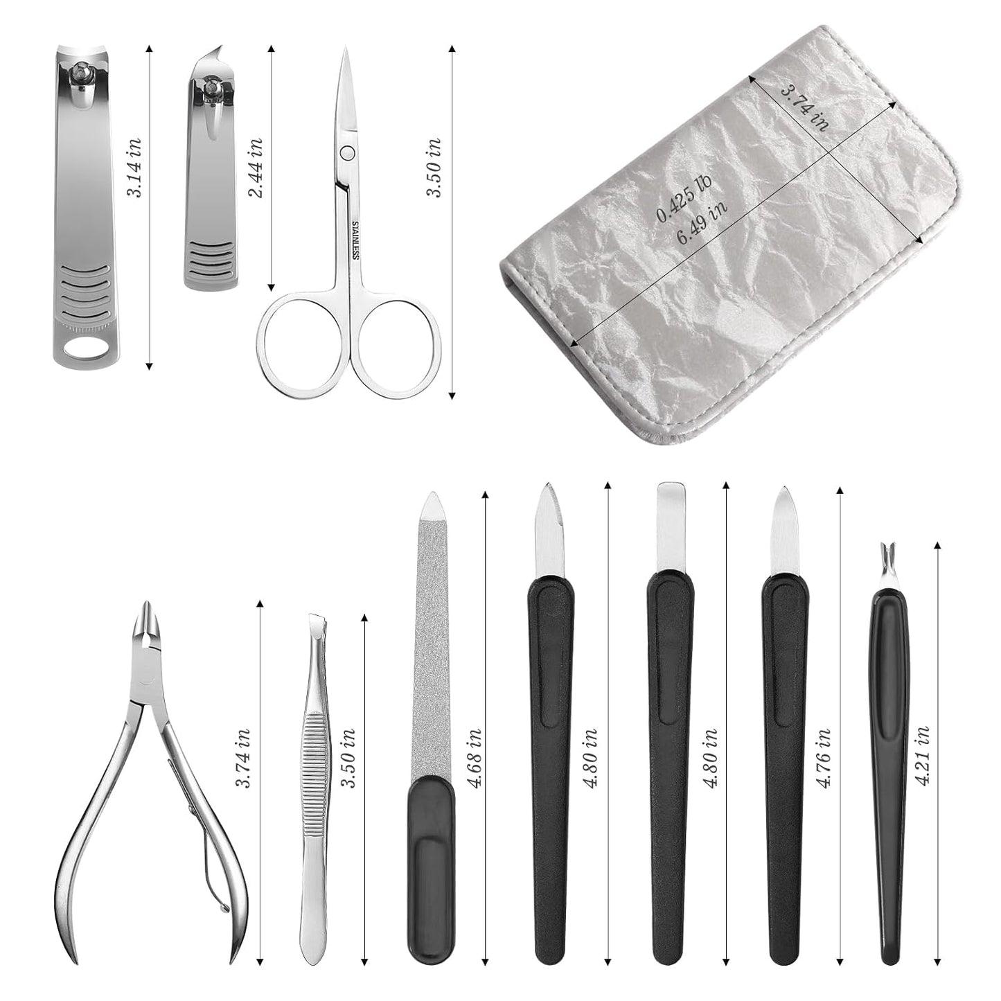 Manicure Pedicure Set, Nail Clipper Set 10-Piece Set Professional Manicure Kit Nail Kit with Portable Brown Travel Case Gift for Men Boyfriend Parent