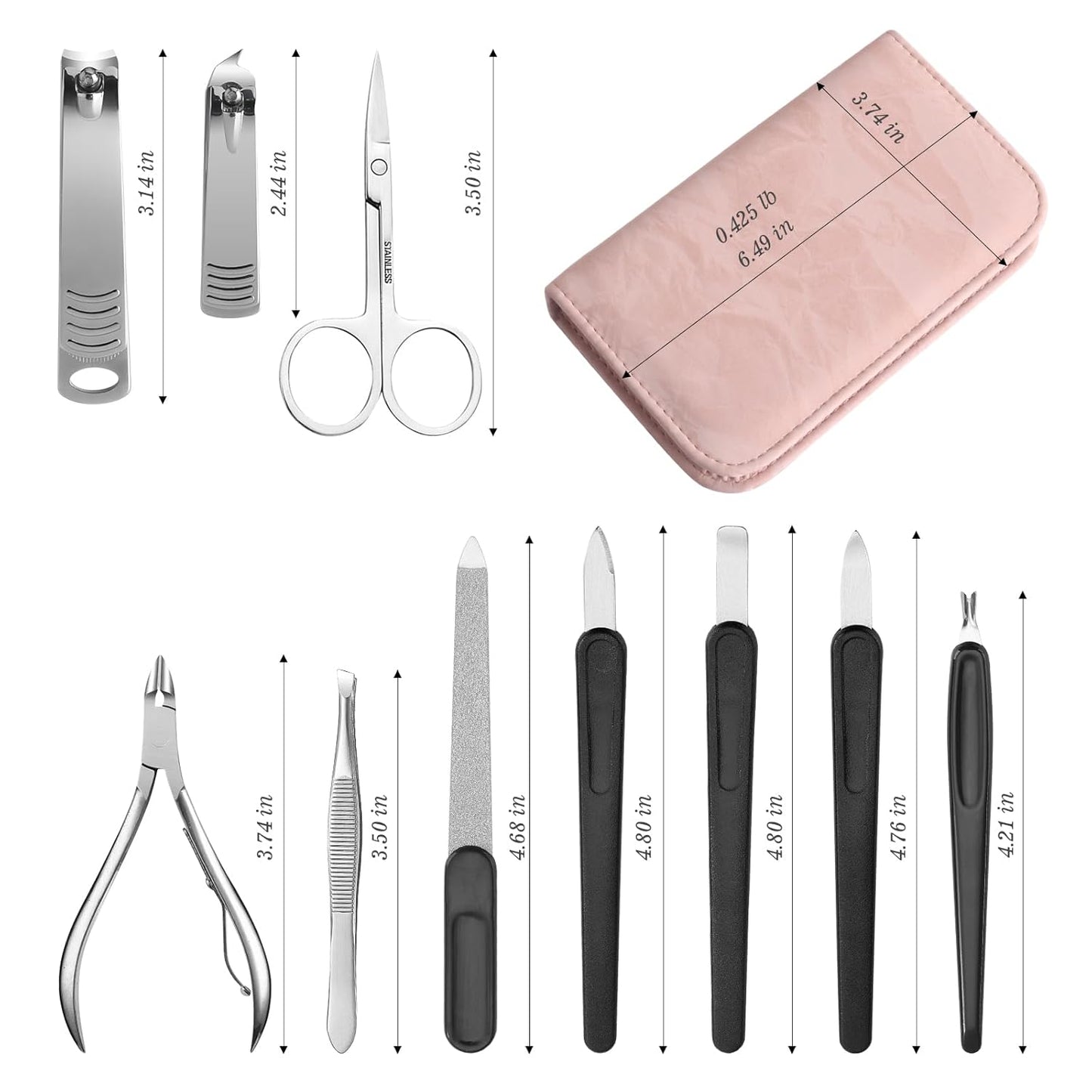 Manicure Pedicure Set, Nail Clipper Set 10-Piece Set Professional Manicure Kit Nail Kit with Portable Brown Travel Case Gift for Men Boyfriend Parent