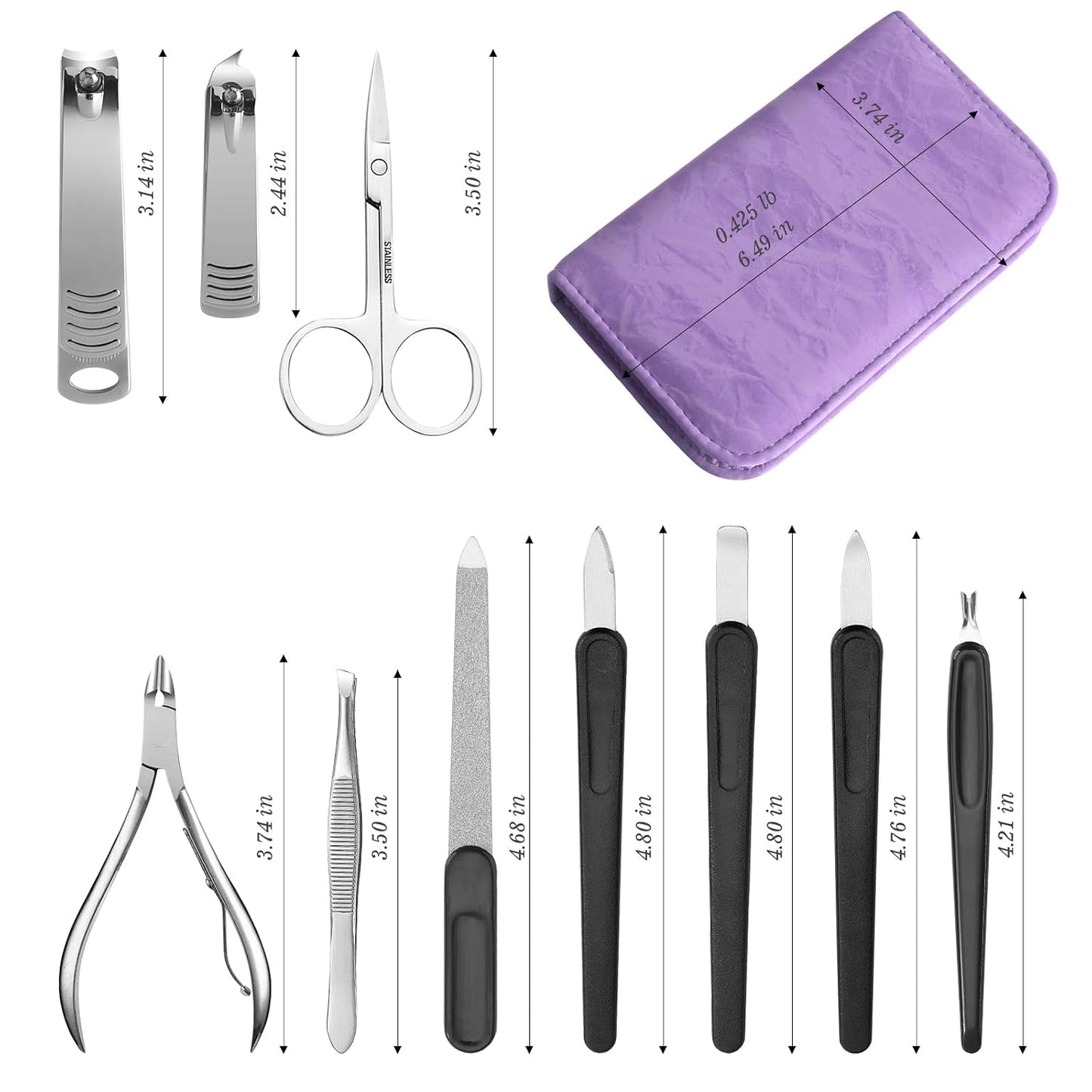 Manicure Pedicure Set, Nail Clipper Set 10-Piece Set Professional Manicure Kit Nail Kit with Portable Brown Travel Case Gift for Men Boyfriend Parent