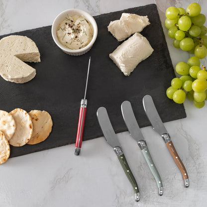 Spreader Set – 8 Piece Cheese & Butter Spreader Set with Blue and Cream Handles – Elegant & Practical Charcuterie Tools (6.25")