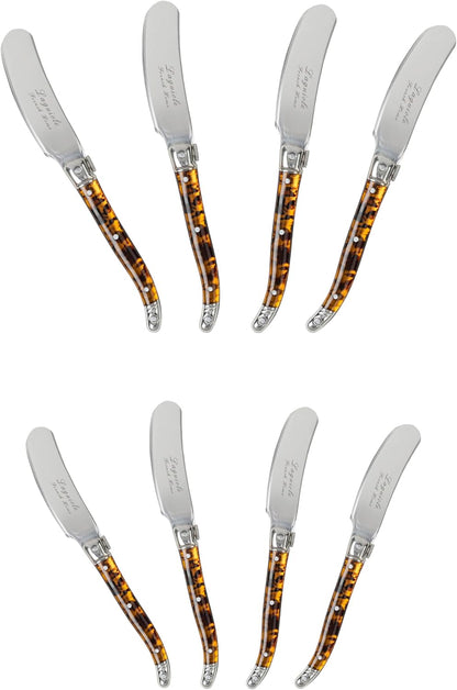 Spreader Set – 8 Piece Cheese & Butter Spreader Set with Blue and Cream Handles – Elegant & Practical Charcuterie Tools (6.25")