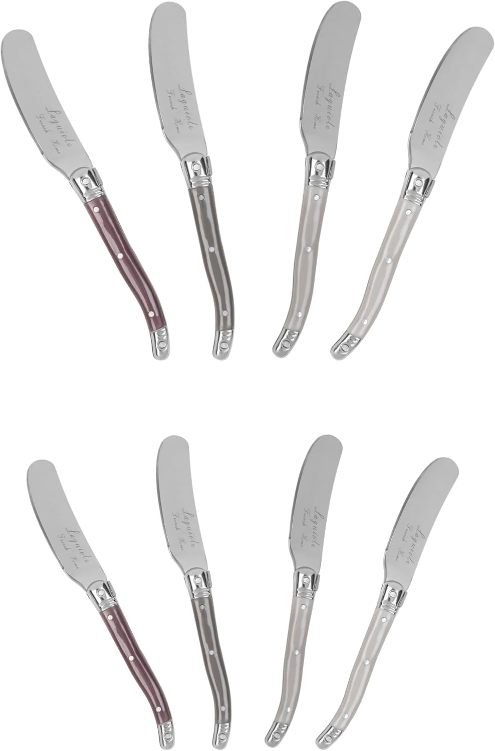 Spreader Set – 8 Piece Cheese & Butter Spreader Set with Blue and Cream Handles – Elegant & Practical Charcuterie Tools (6.25")