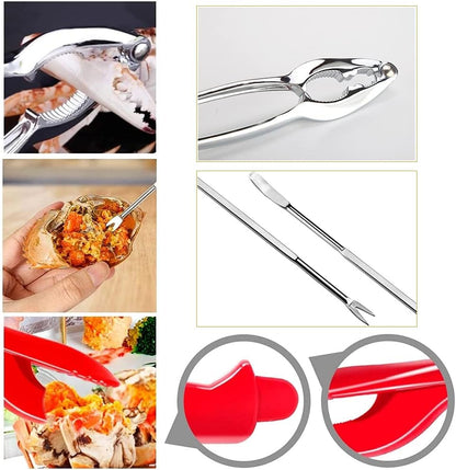 32 PCS Seafood Tools Include Crab Crackers, Seafood Scissors,Oyster Knife, Shrimp Deveiner Tool,Lobster Sheller, Crab Hammer,and Shellfish Forks,Sauce Cups and Nutcracker Set