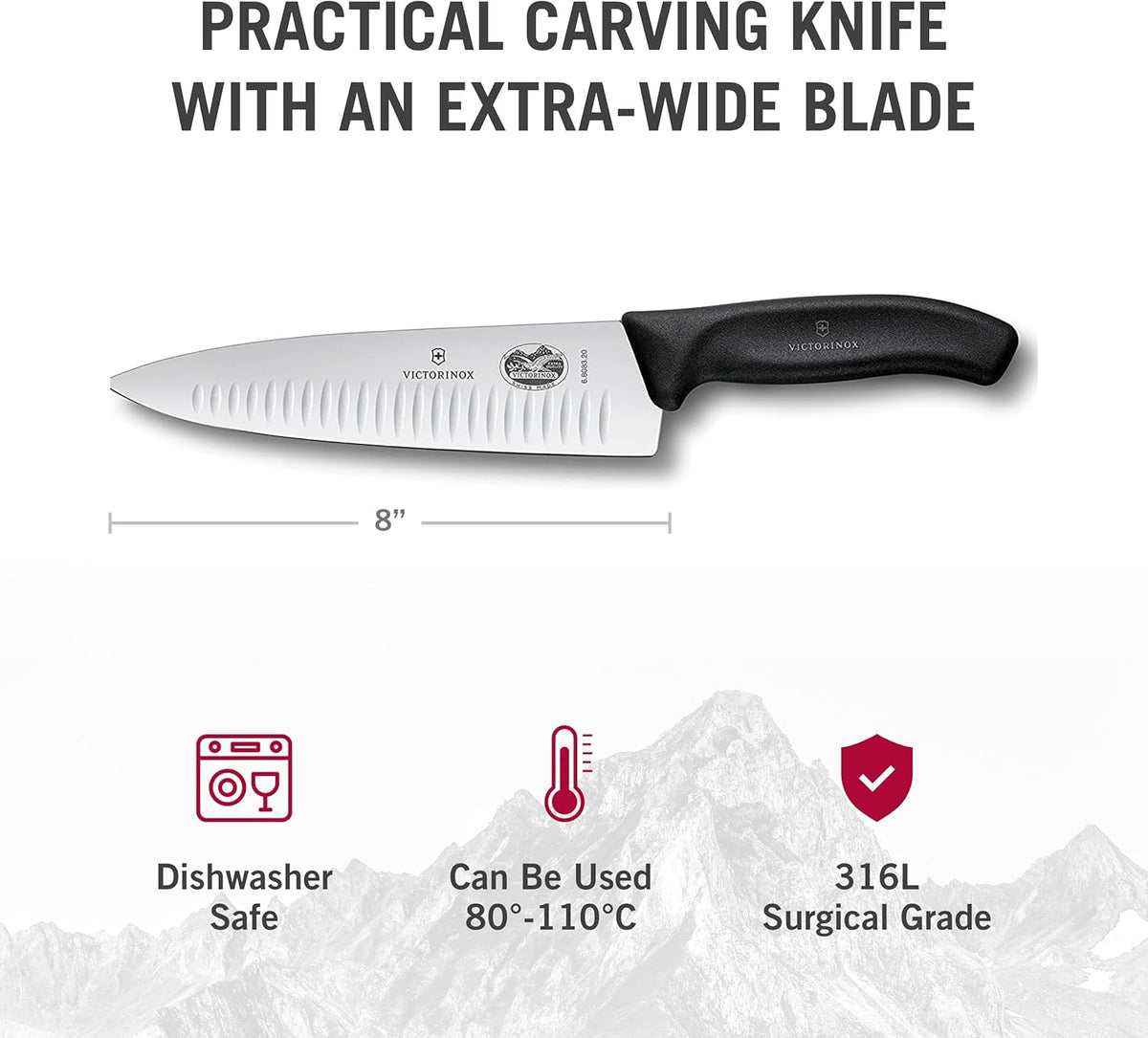 Swiss Classic 8-Inch Chef's Knife with Granton Edge
