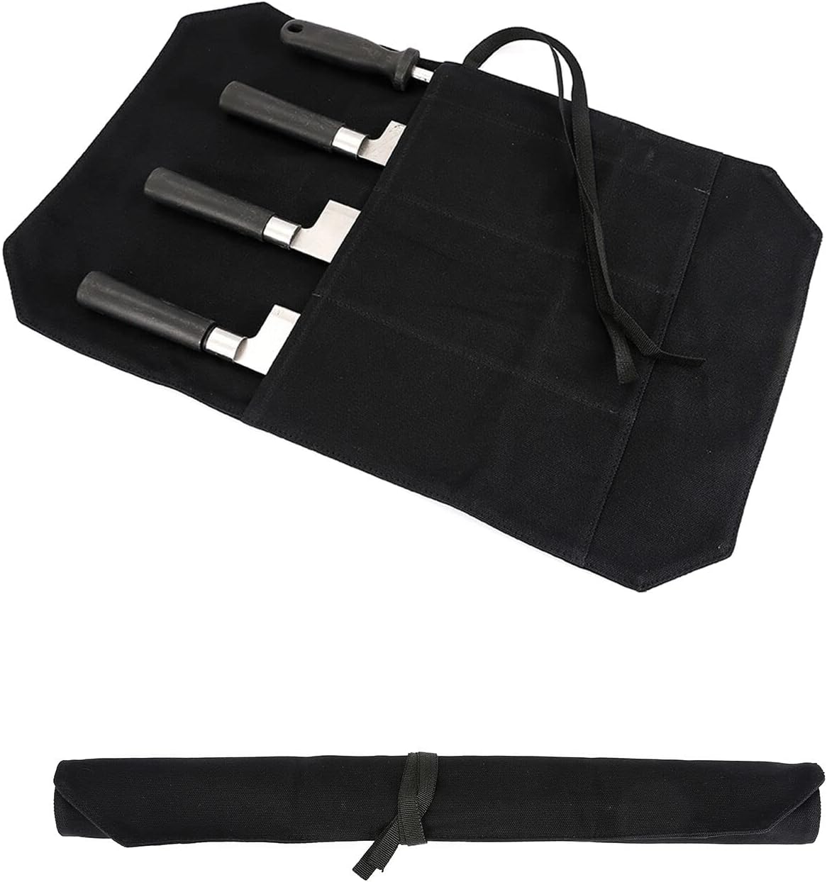 Chef's Knife Roll Bag,Portable Travel Chef Knife Case Knife Bag Carrier Storage Bag with 4 Slots Best Gift for Pro Chef or Culinary Enthusiasts Men Women