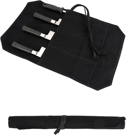 Chef's Knife Roll Bag,Portable Travel Chef Knife Case Knife Bag Carrier Storage Bag with 4 Slots Best Gift for Pro Chef or Culinary Enthusiasts Men Women