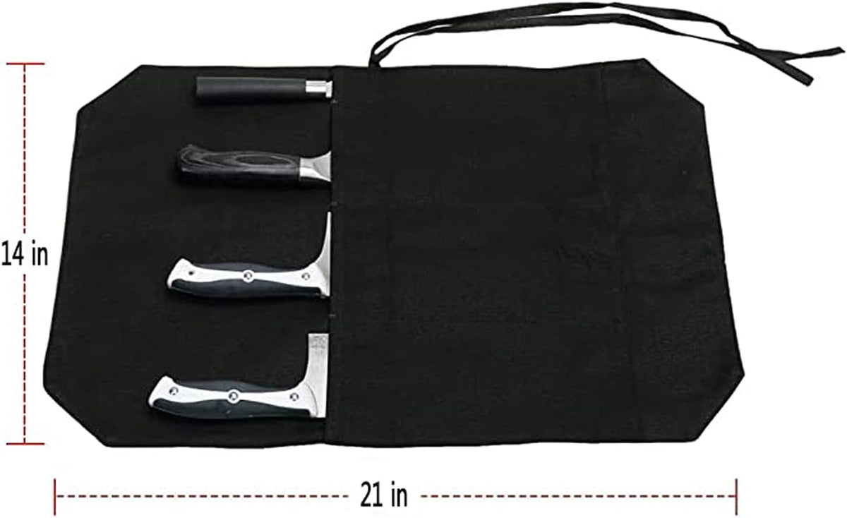 Chef's Knife Roll Bag,Portable Travel Chef Knife Case Knife Bag Carrier Storage Bag with 4 Slots Best Gift for Pro Chef or Culinary Enthusiasts Men Women