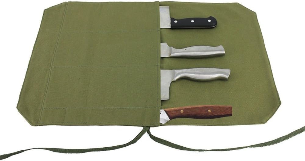 Chef's Knife Roll Bag,Portable Travel Chef Knife Case Knife Bag Carrier Storage Bag with 4 Slots Best Gift for Pro Chef or Culinary Enthusiasts Men Women