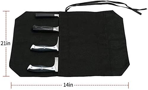 Chef's Knife Roll Bag,Portable Travel Chef Knife Case Knife Bag Carrier Storage Bag with 4 Slots Best Gift for Pro Chef or Culinary Enthusiasts Men Women