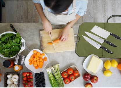 Chef's Knife Roll Bag,Portable Travel Chef Knife Case Knife Bag Carrier Storage Bag with 4 Slots Best Gift for Pro Chef or Culinary Enthusiasts Men Women
