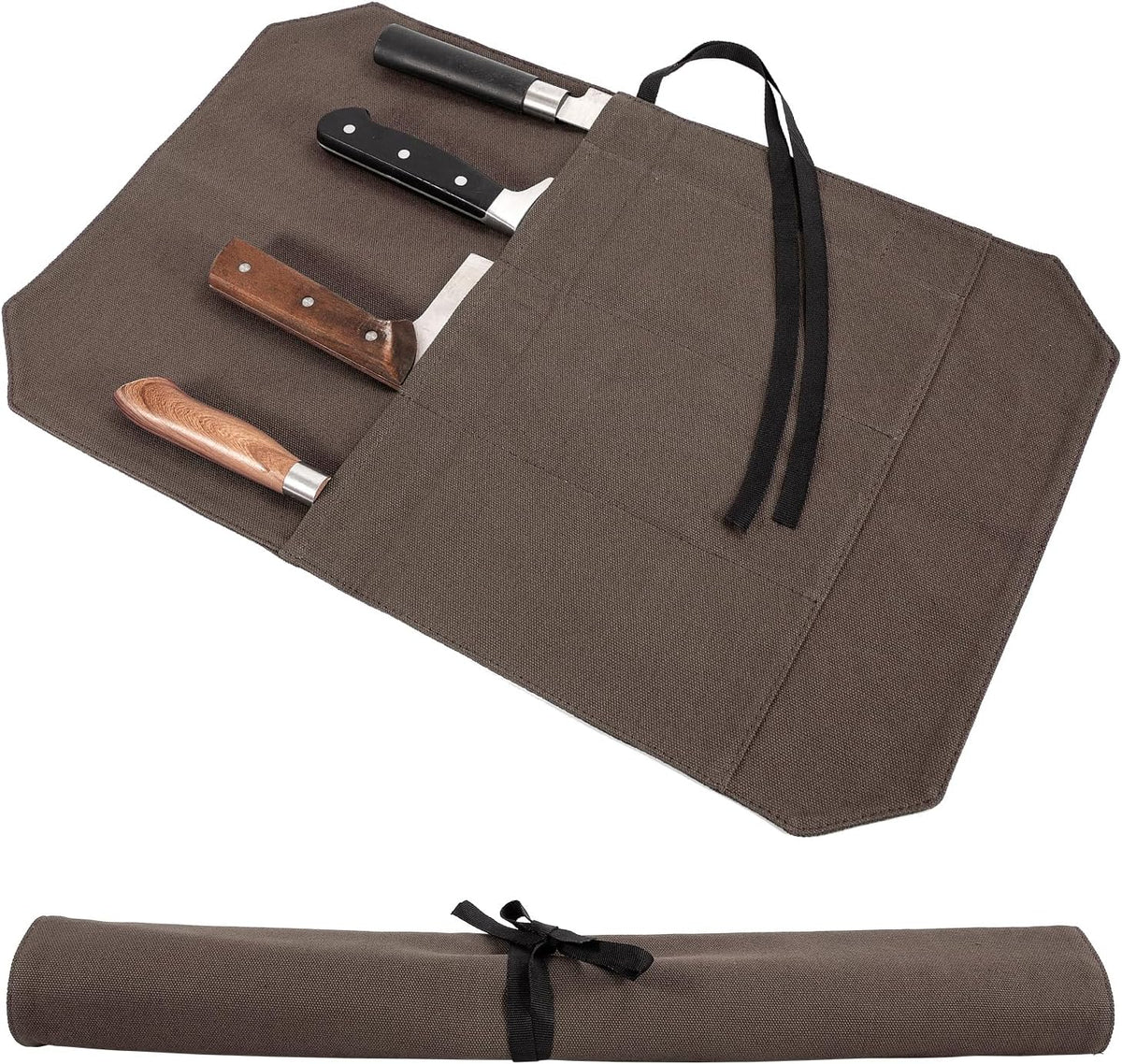 Chef's Knife Roll Bag,Portable Travel Chef Knife Case Knife Bag Carrier Storage Bag with 4 Slots Best Gift for Pro Chef or Culinary Enthusiasts Men Women