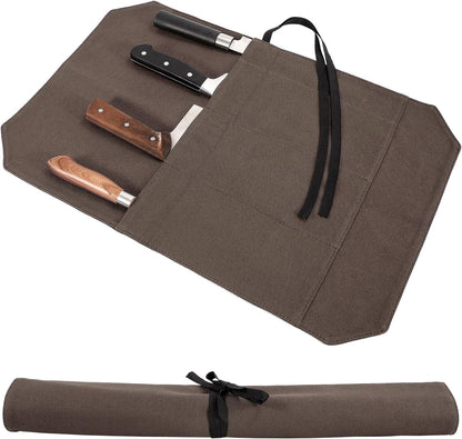 Chef's Knife Roll Bag,Portable Travel Chef Knife Case Knife Bag Carrier Storage Bag with 4 Slots Best Gift for Pro Chef or Culinary Enthusiasts Men Women