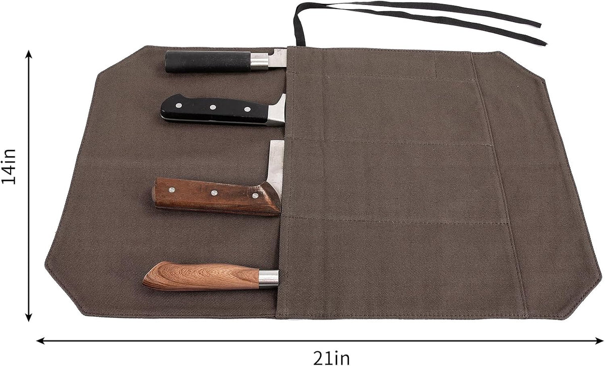 Chef's Knife Roll Bag,Portable Travel Chef Knife Case Knife Bag Carrier Storage Bag with 4 Slots Best Gift for Pro Chef or Culinary Enthusiasts Men Women