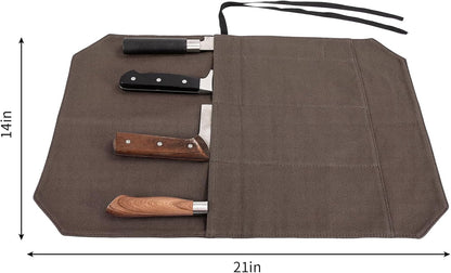 Chef's Knife Roll Bag,Portable Travel Chef Knife Case Knife Bag Carrier Storage Bag with 4 Slots Best Gift for Pro Chef or Culinary Enthusiasts Men Women